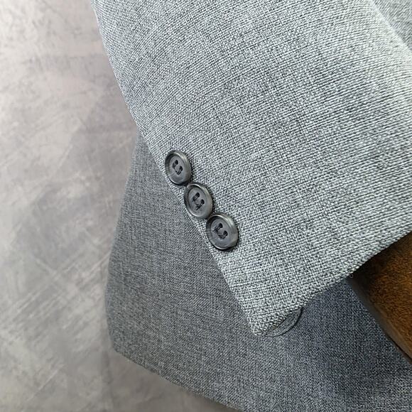 Vintage Levis Action Suit Blazer Mens 42R Gray Two Button Sta-Prest Jacket 70s - Picture 10 of 16